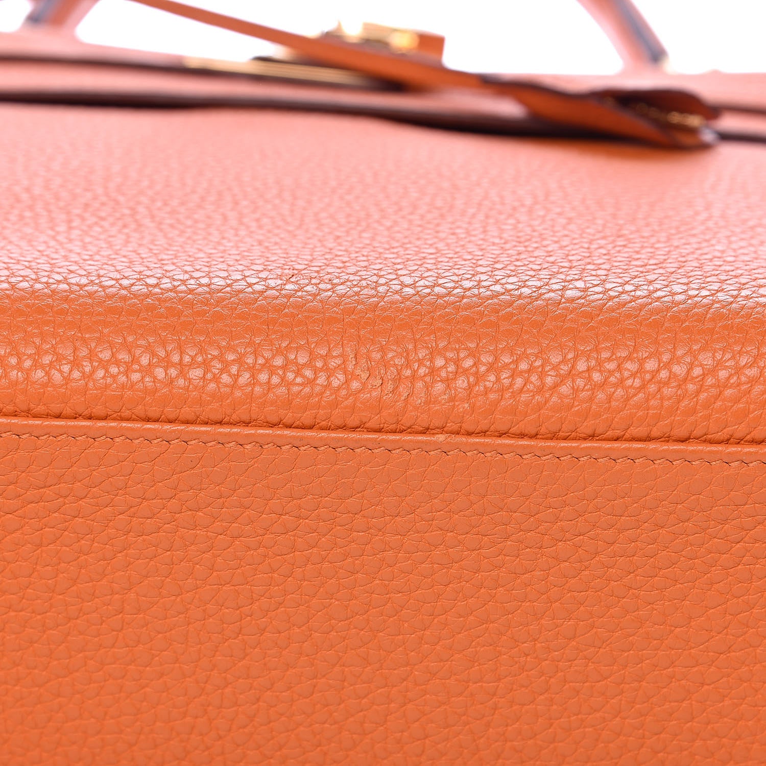 Hermes Taurillon Clemence Kelly Retourne 32 Orange 32 of 33