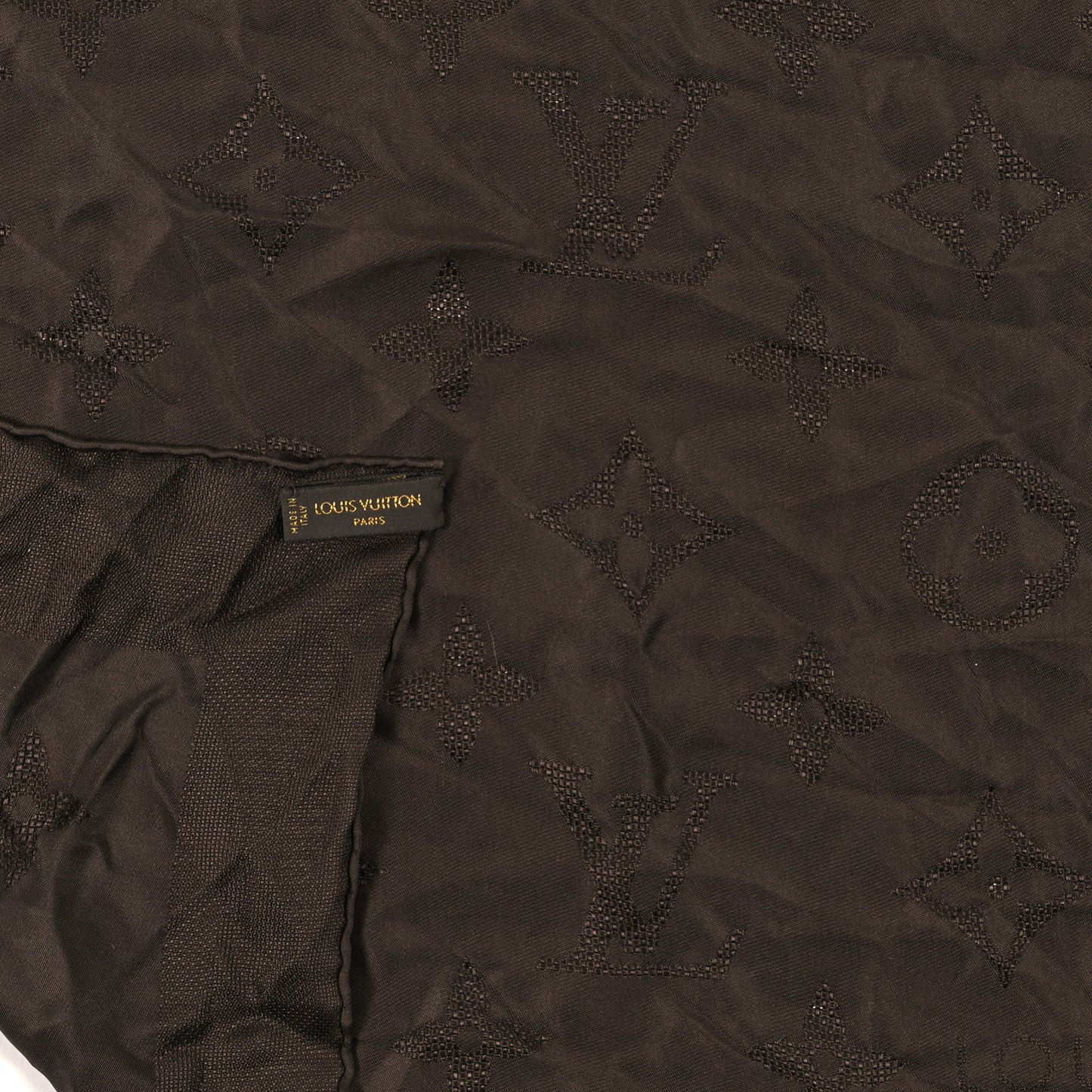 Silk Monogram Square Scarf Brown