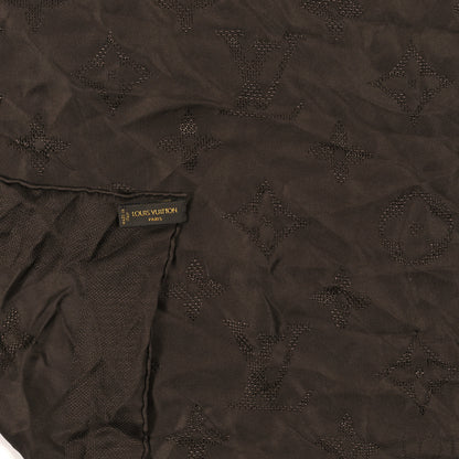 Louis Vuitton Silk Monogram Square Scarf Brown 3 of 3