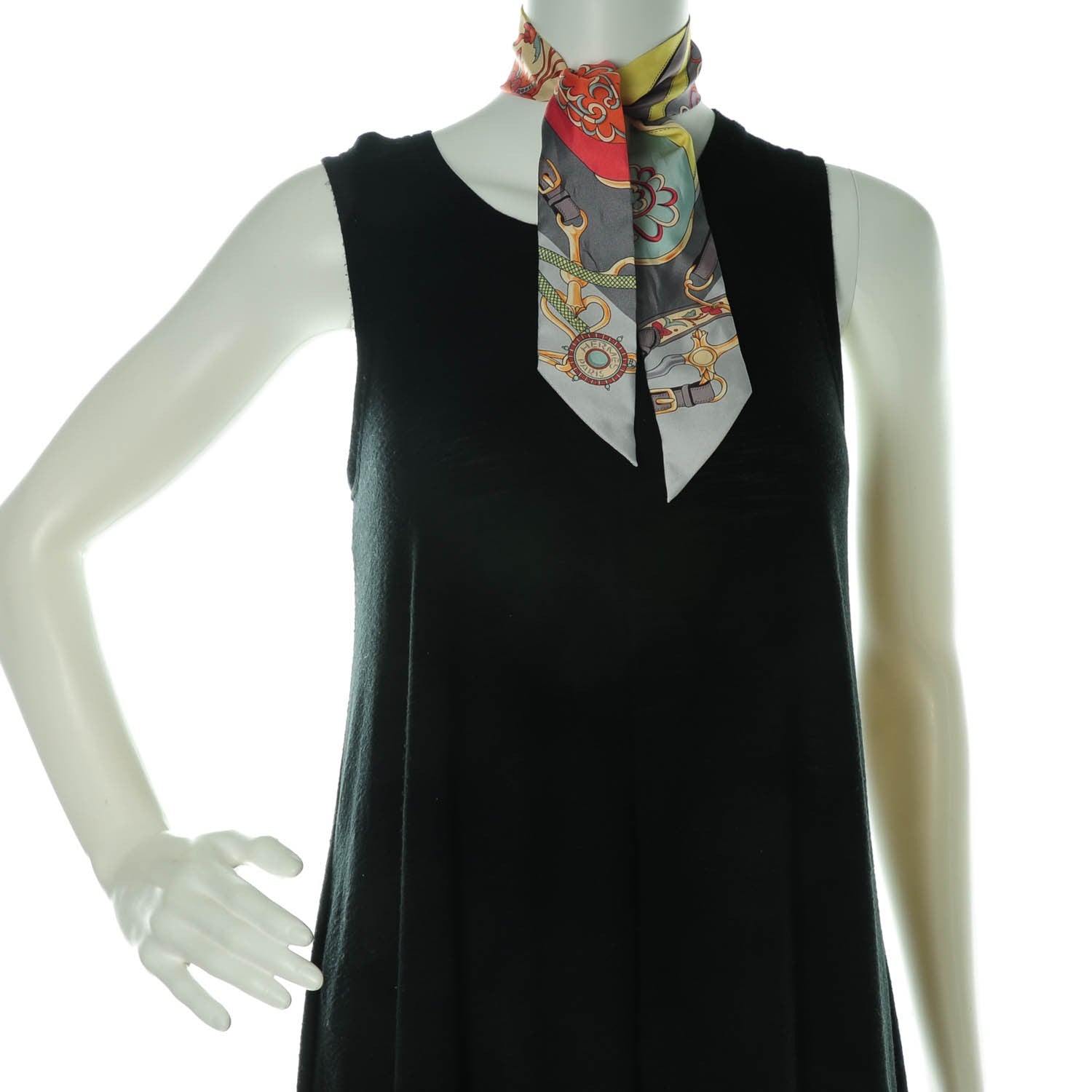 Hermes Silk Festival des Amazones Twilly Gris Jaune Corail 2 of 5