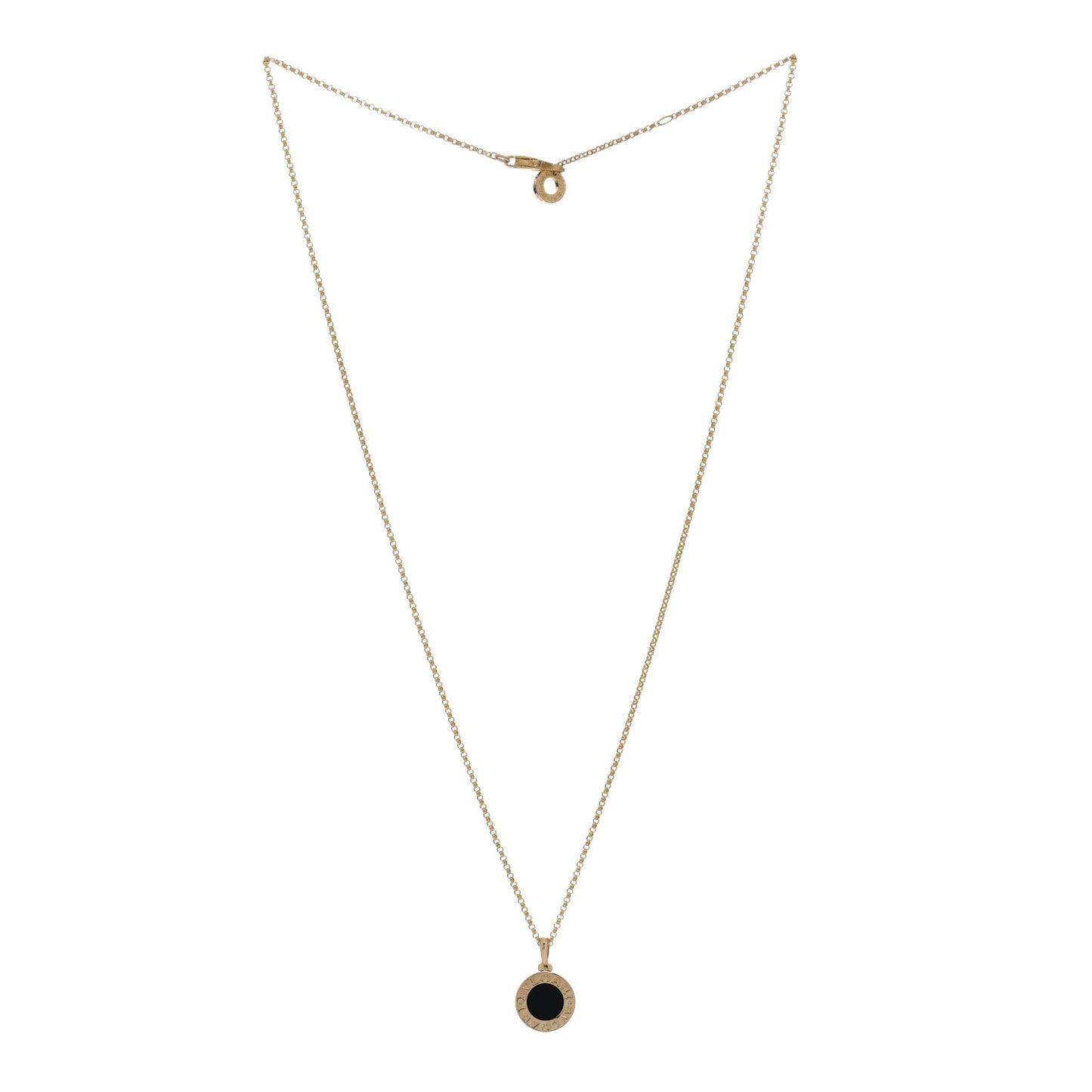 18K Yellow Gold Black Onyx BVLGARI BVLGARI Pendant Necklace