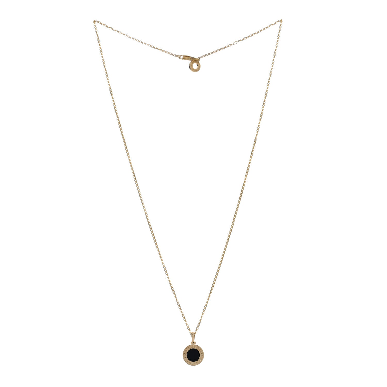 Bulgari 18K Yellow Gold Black Onyx BVLGARI BVLGARI Pendant Necklace 3 of 4