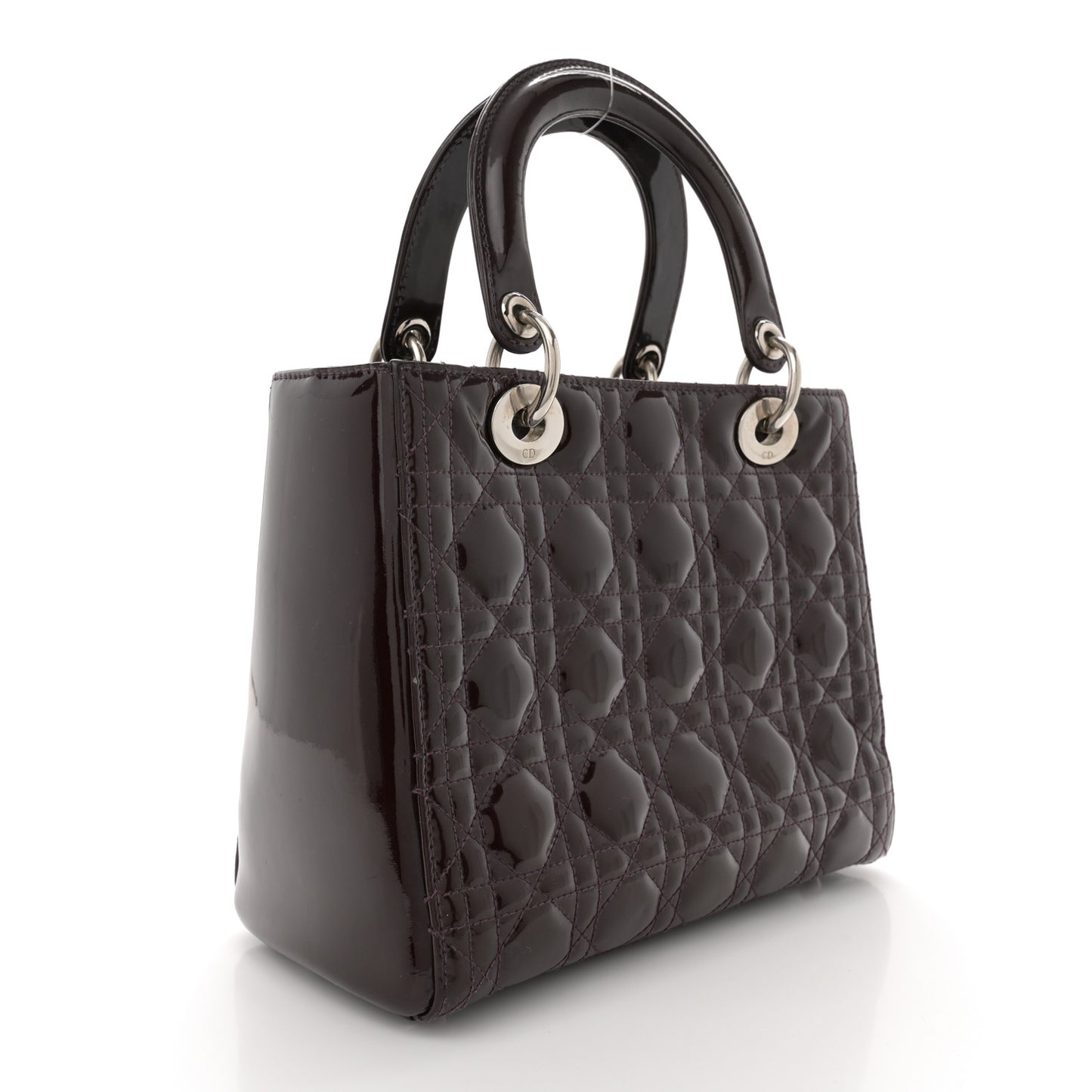 Patent Cannage Medium Lady Dior Burgundy Red