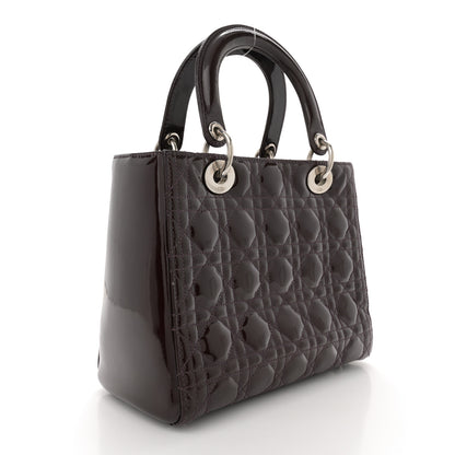 Christian Dior Patent Cannage Medium Lady Dior Burgundy Red 3 of 10