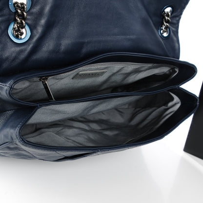 Chanel Calfskin Quilted Coco Pleats Flap Dark Navy Blue 5 of 8