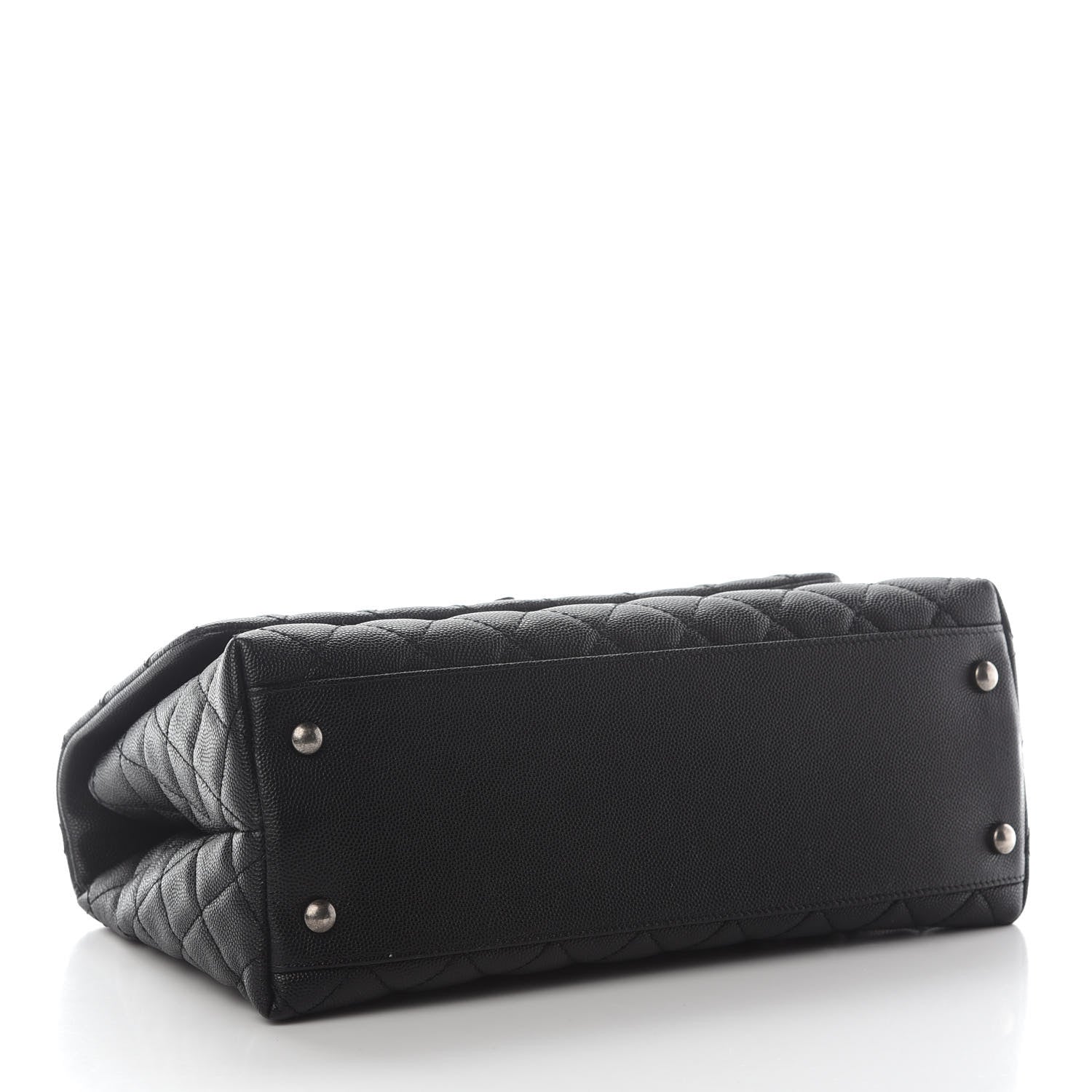 Chanel Caviar Lizard Quilted Small Coco Handle Flap Black 3 of 9
