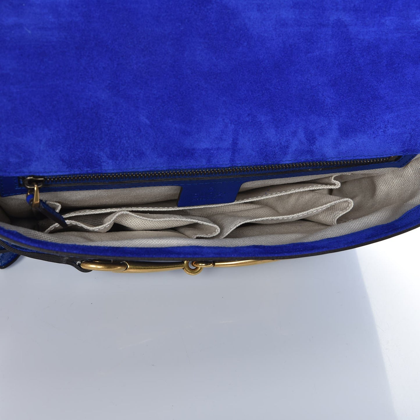 Patent Large Bright Bit Shoulder Bag Deep Zaffiro