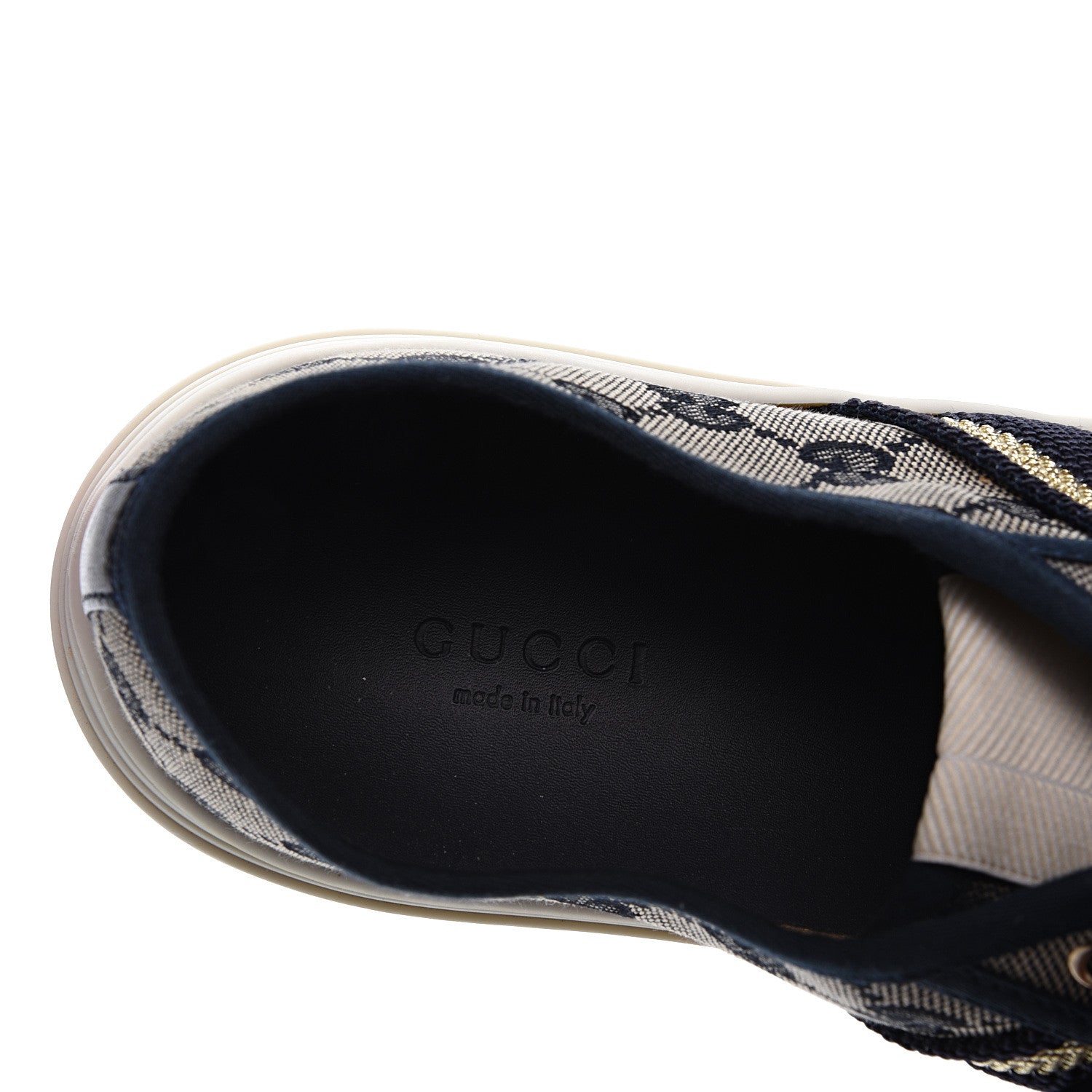 Gucci Monogram Web Sneakers 39.5 Navy Blue 8 of 10