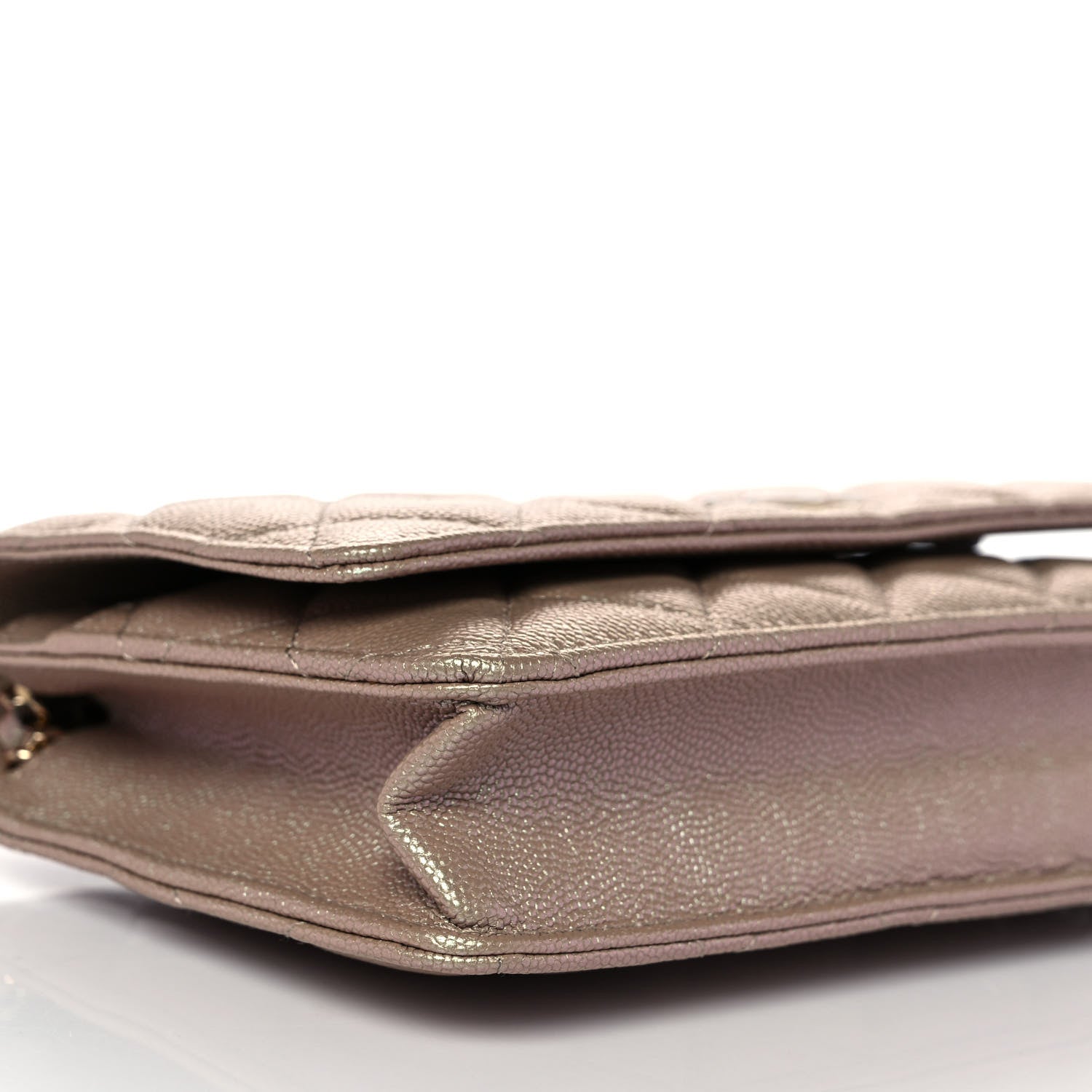 Chanel Iridescent Caviar Quilted Wallet On Chain WOC Beige 9 of 11