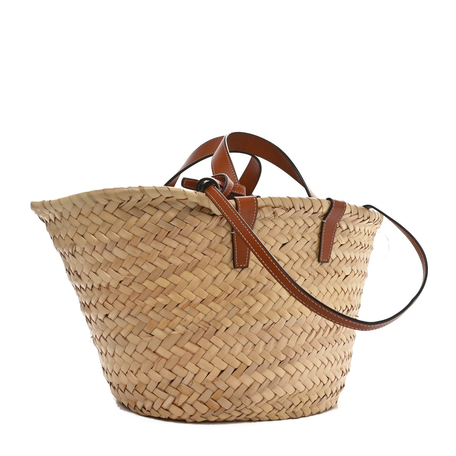 Celine Raffia Calfskin Triomphe Teen Panier Tan 3 of 10