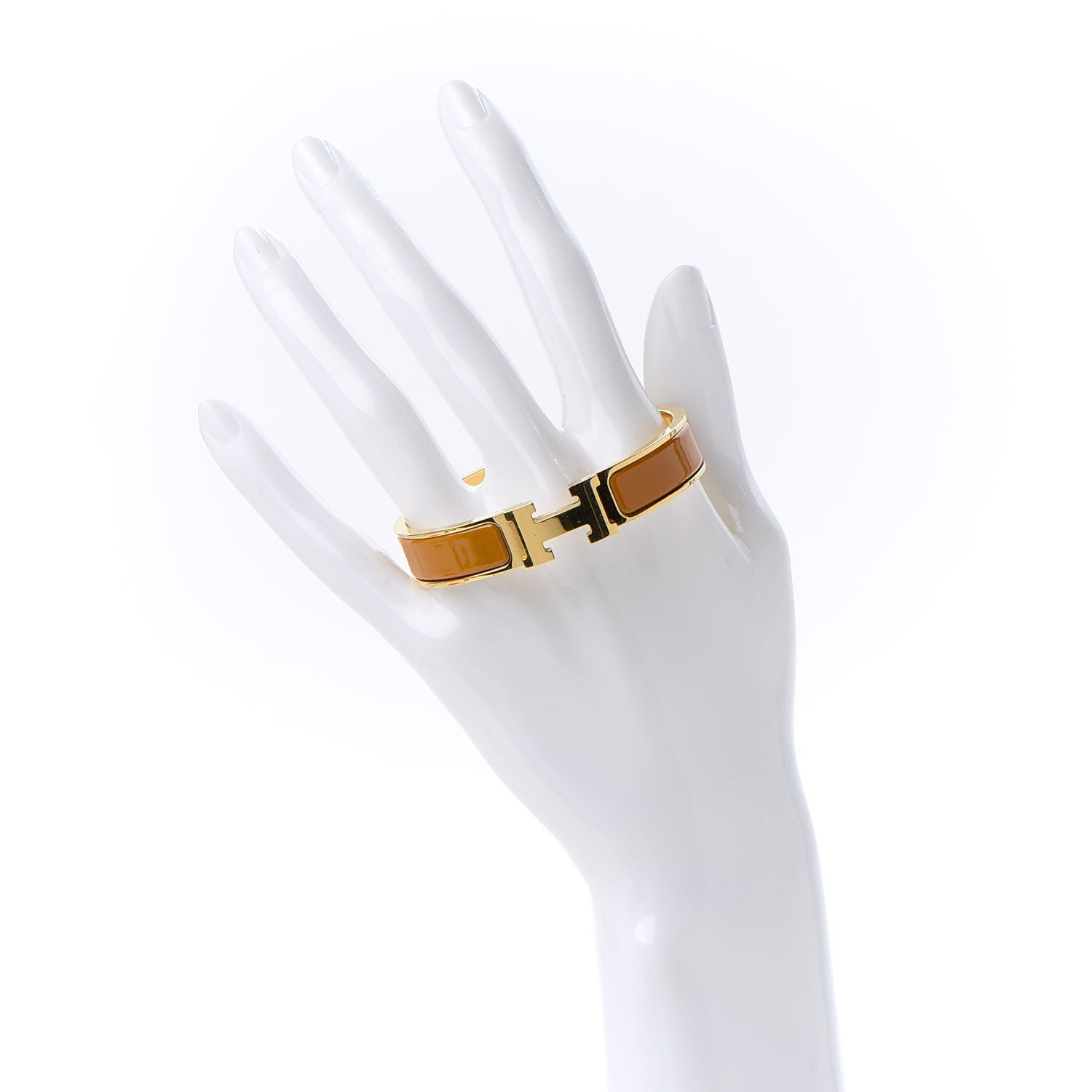 Hermes Enamel Narrow Clic Clac H Bracelet GM Jaune Madras 2 of 6