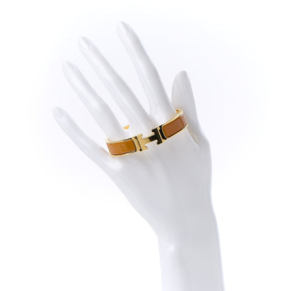 Hermes Enamel Narrow Clic Clac H Bracelet GM Jaune Madras 2 of 6