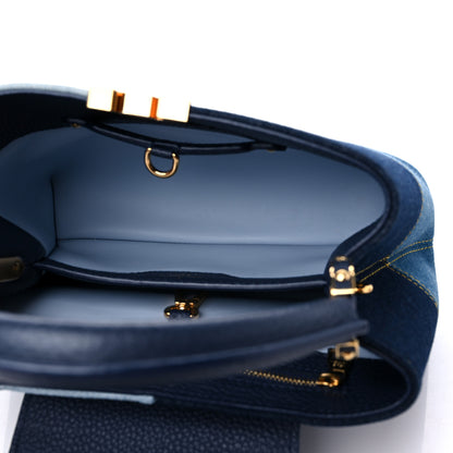 Louis Vuitton Taurillon Denim Capucines BB Navy Blue 5 of 8