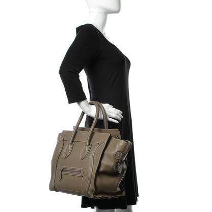 Celine Drummed Calfskin Mini Luggage Souris 2 of 18