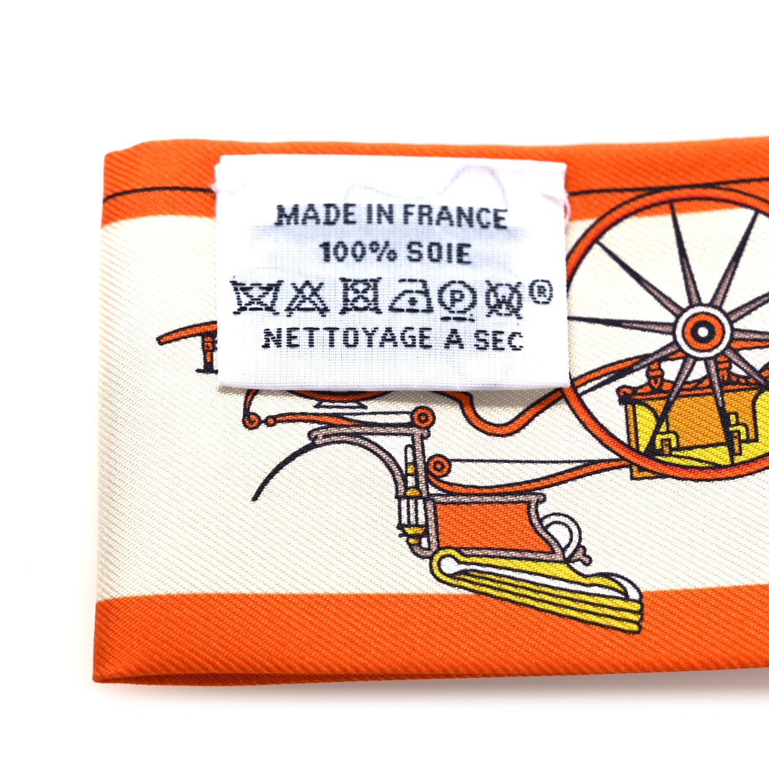 Hermes Silk Les Voitures Nouvelle Twilly Orange Beige Gris 4 of 4