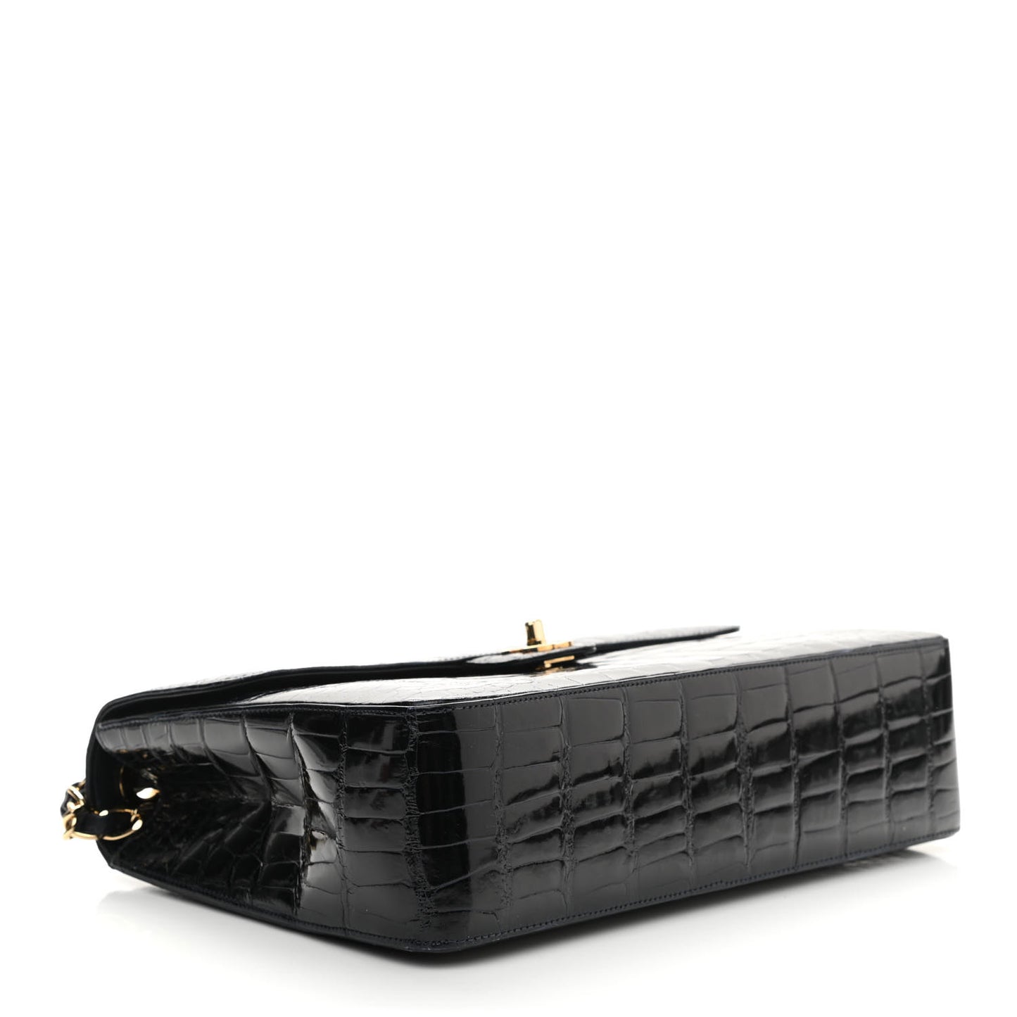 Alligator Jumbo Single Flap Dark Blue