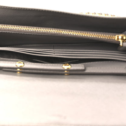 Prada Saffiano Metal Oro Chain Wallet Argilla 5 of 11