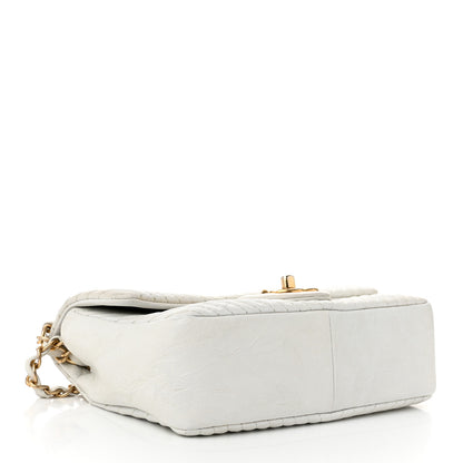 Chanel Calfskin Surpique Chevron Small Flap White 4 of 10