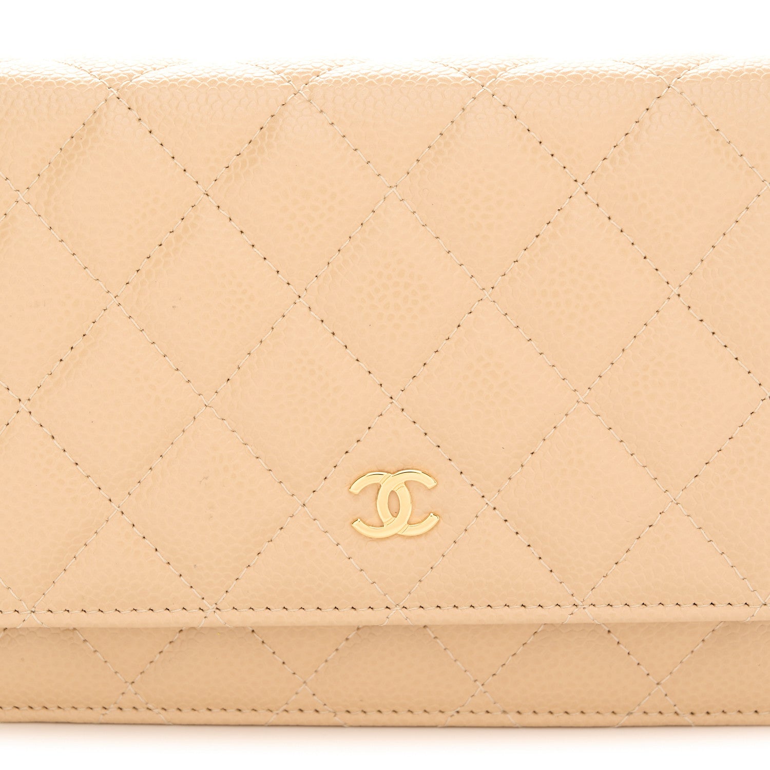 Chanel Caviar Quilted Wallet on Chain WOC Beige 9 of 11
