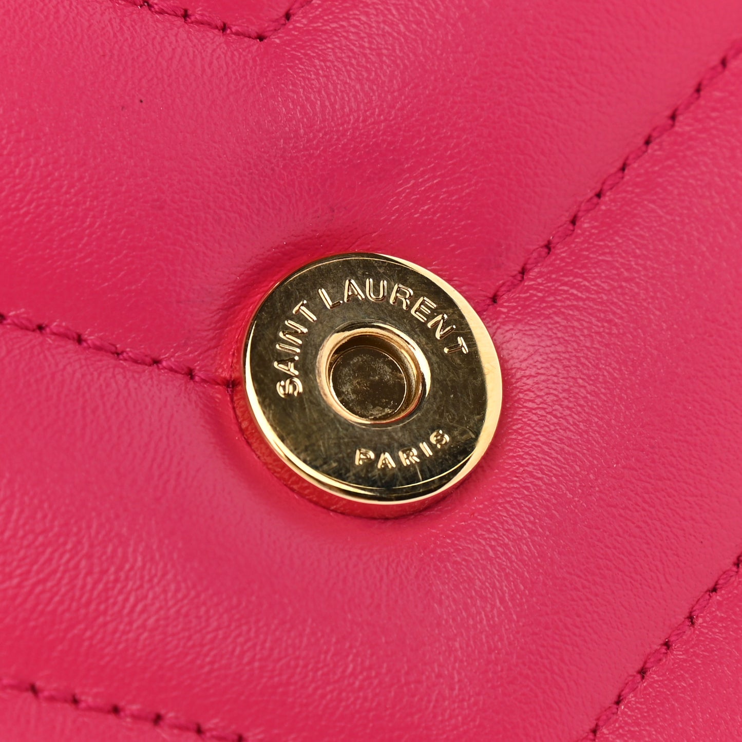 Calfskin Y Quilted Monogram Small Loulou Chain Satchel Fresh Fuchsia