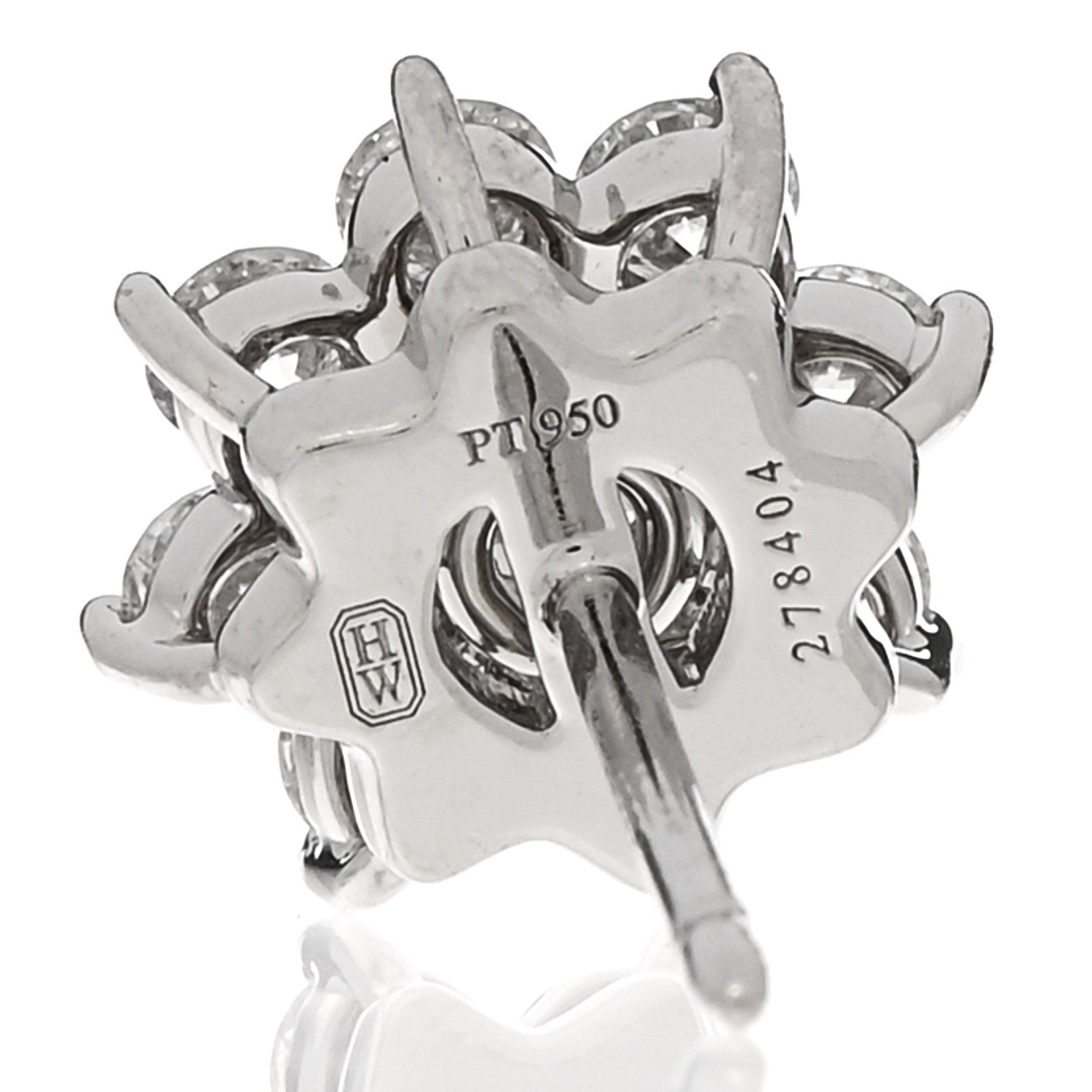 Harry Winston Platinum Diamond Petite Sunflower Earrings 4 of 5