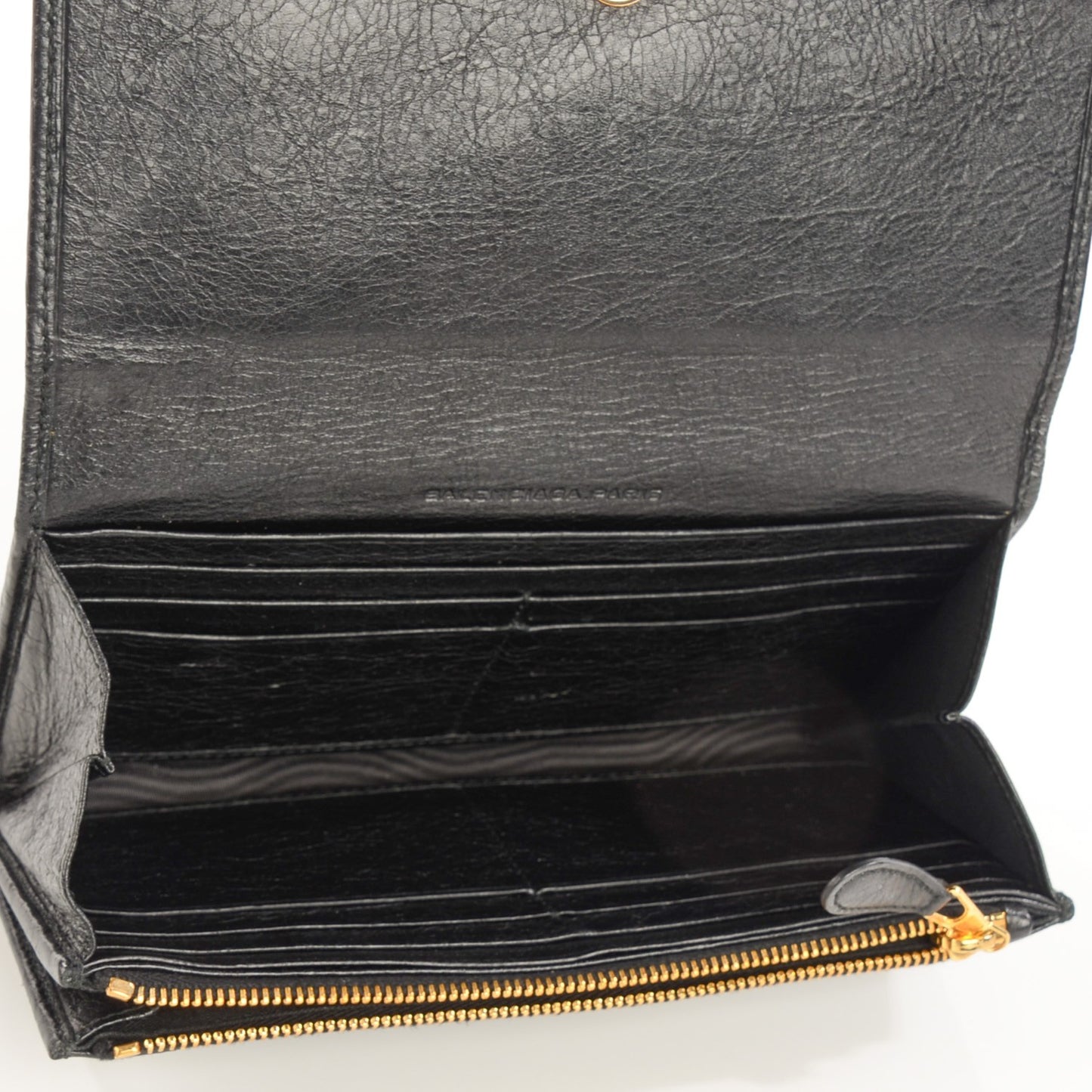 Agneau Giant 12 Gold Hardware Money Wallet Black