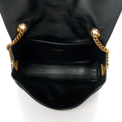 Saint Laurent Smooth Calfskin Suede Small Reversible Monogram Kate Satchel Black 8 of 17