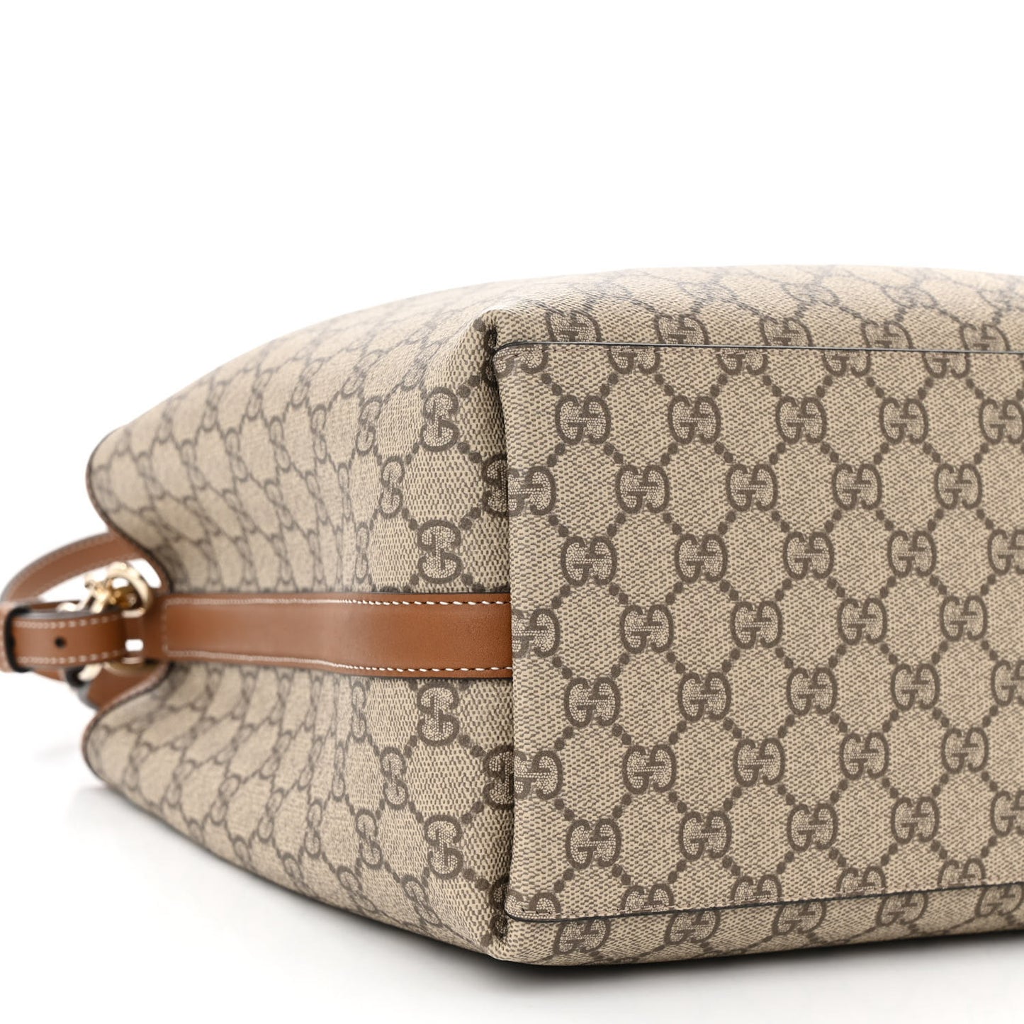 GG Supreme Monogram Emblem Small Shoulder Bag Beige Ebony Sundial