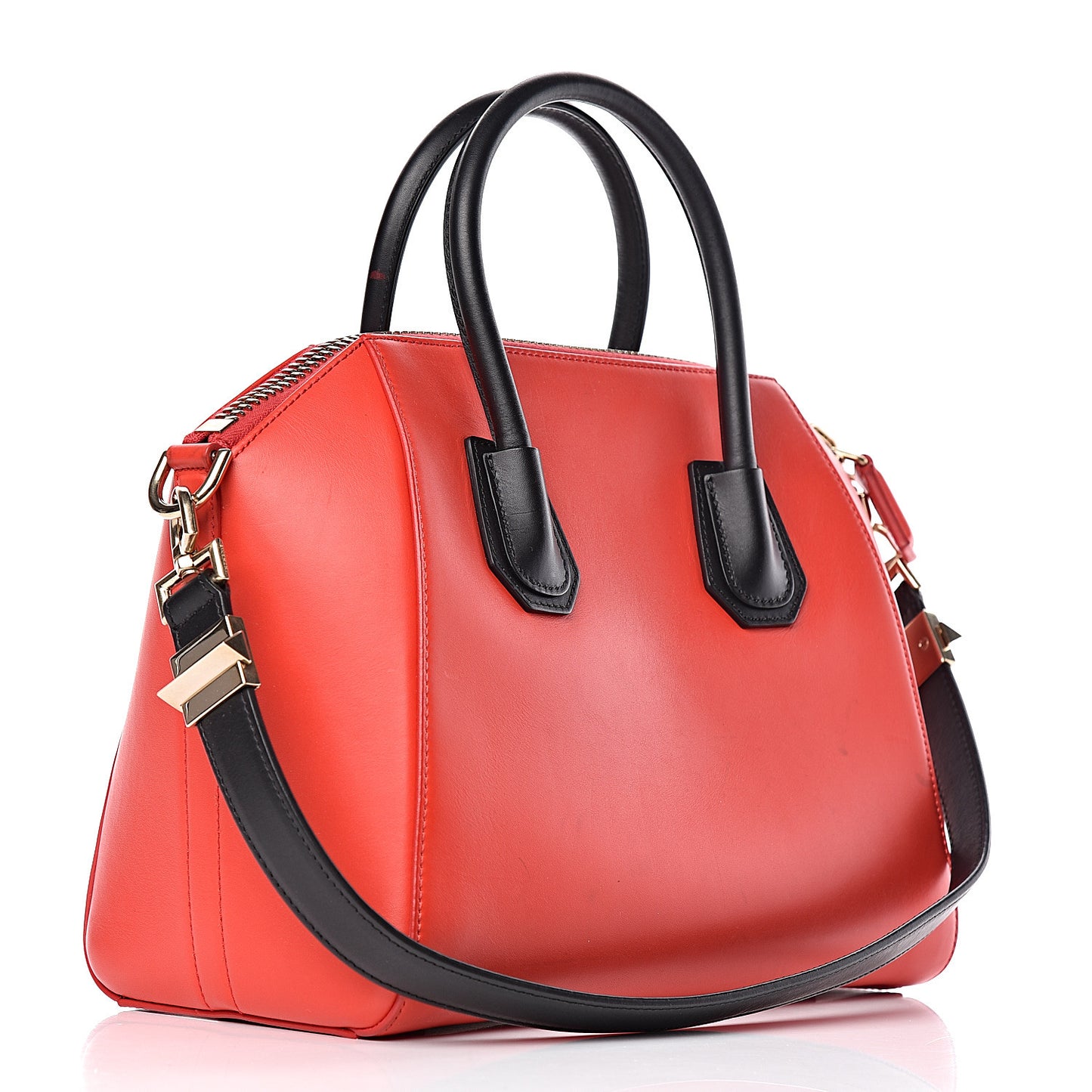 Smooth Calfskin Small Bi-Color Antigona Red Black