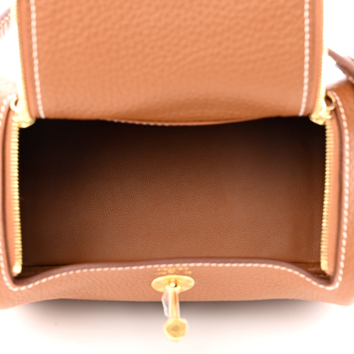 Hermes Taurillon Clemence Mini Lindy 20 Gold 5 of 11