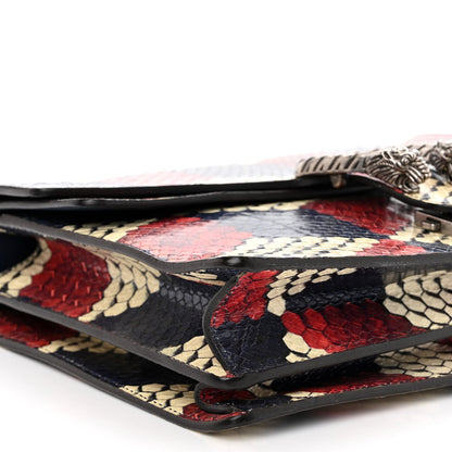 Gucci Snakeskin Cubic Medium Dionysus Shoulder Bag Red White Blue 9 of 12