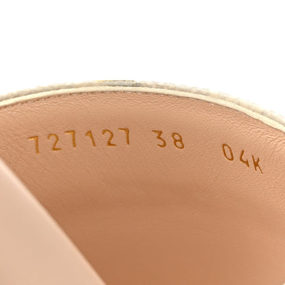 Gucci GG Supreme Monogram Water Flora Angelina Platform Slide Sandals 38 Beige White Multicolor 8 of 9