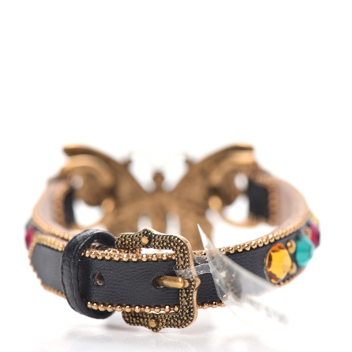Calfskin Crystal Butterfly Bracelet Multicolor