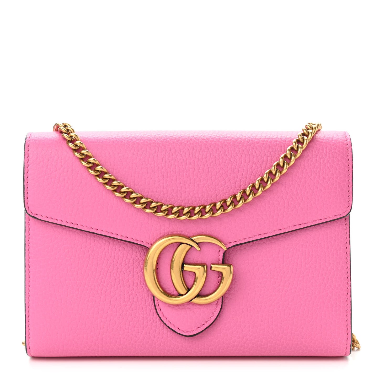 Cellarius Calfskin GG Marmont Chain Wallet Pink Tropical Flower