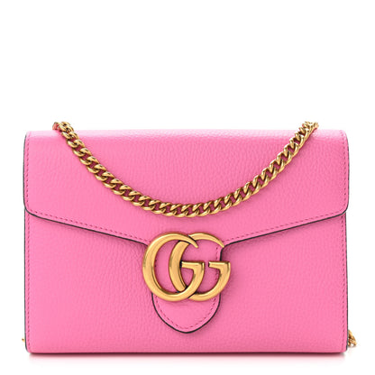 Gucci Cellarius Calfskin GG Marmont Chain Wallet Pink Tropical Flower 1 of 10