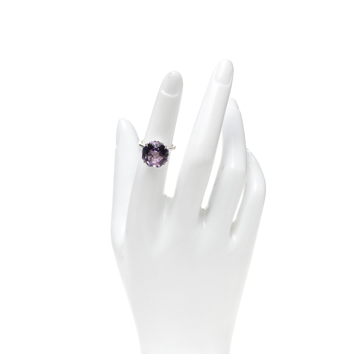 Sterling Silver Amethyst Sparklers Octagonal Cocktail Ring 49 5