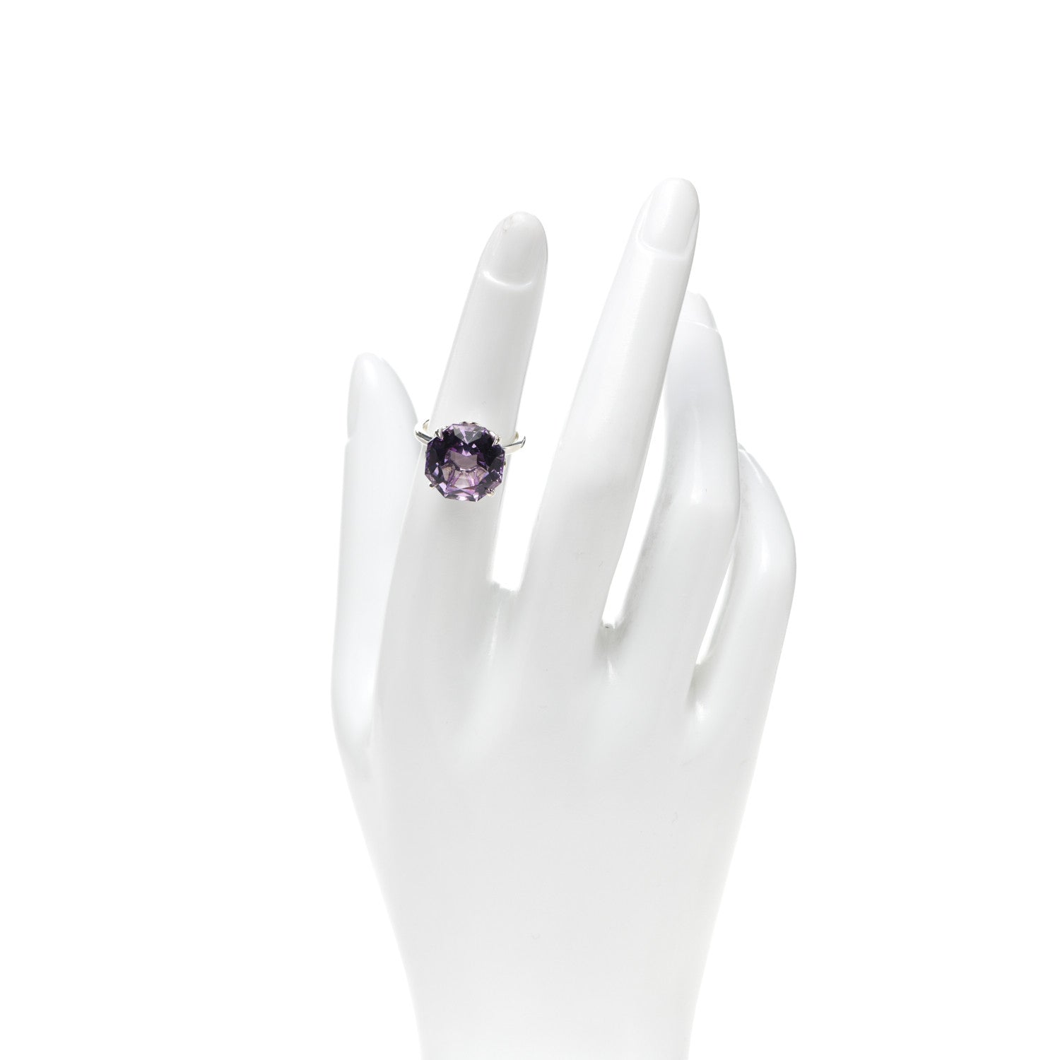 Tiffany Sterling Silver Amethyst Sparklers Octagonal Cocktail Ring 49 5 2 of 5