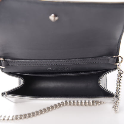 Christian Dior Metallic Patent Micro-Cannage Baby Diorama Flap Bag Silver 5 of 9