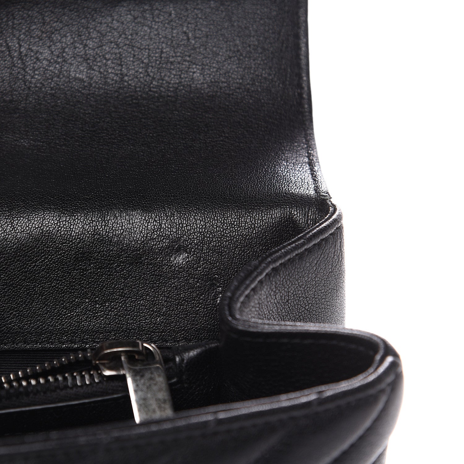 Saint Laurent Sheepskin Matelasse Chevron Monogram Medium College Bag Black 12 of 14