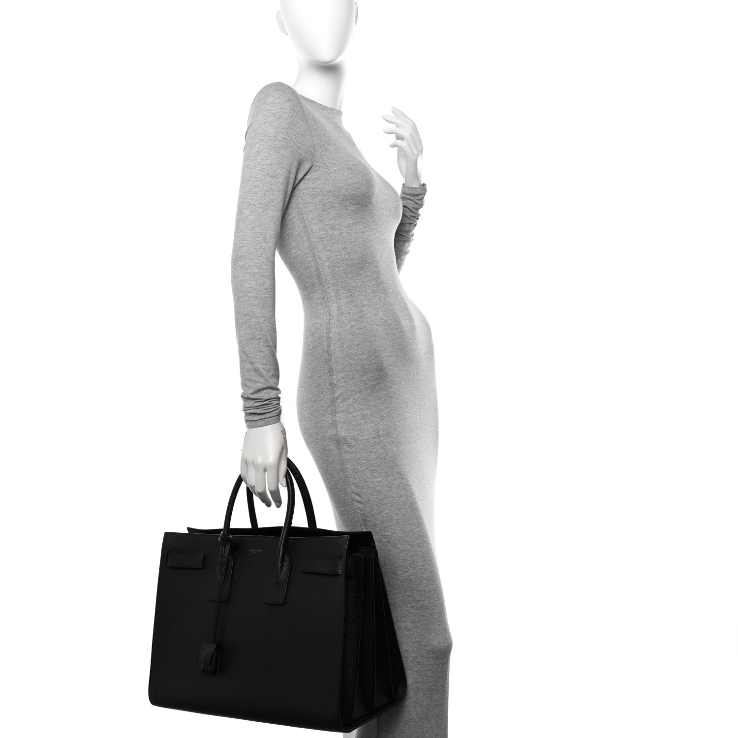 Saint Laurent Grained Calfskin Large Sac De Jour Carryall Black 2 of 20