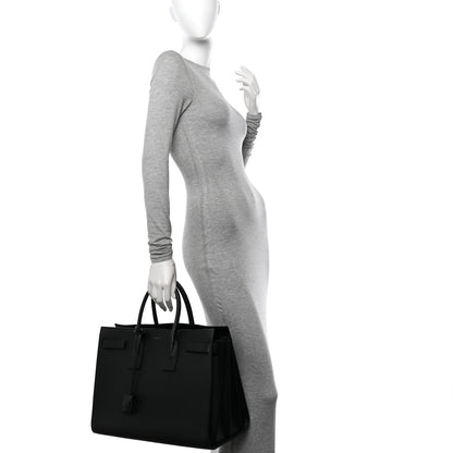 Saint Laurent Grained Calfskin Large Sac De Jour Carryall Black 2 of 20