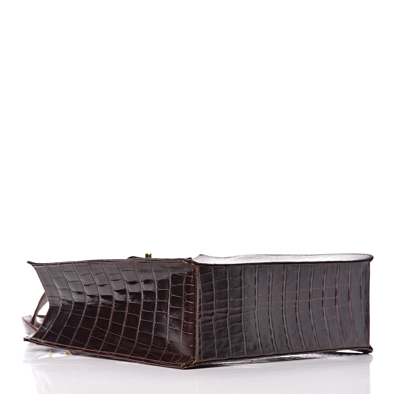 Chanel Shiny Crocodile Top Handle Tote Chocolate 4 of 19