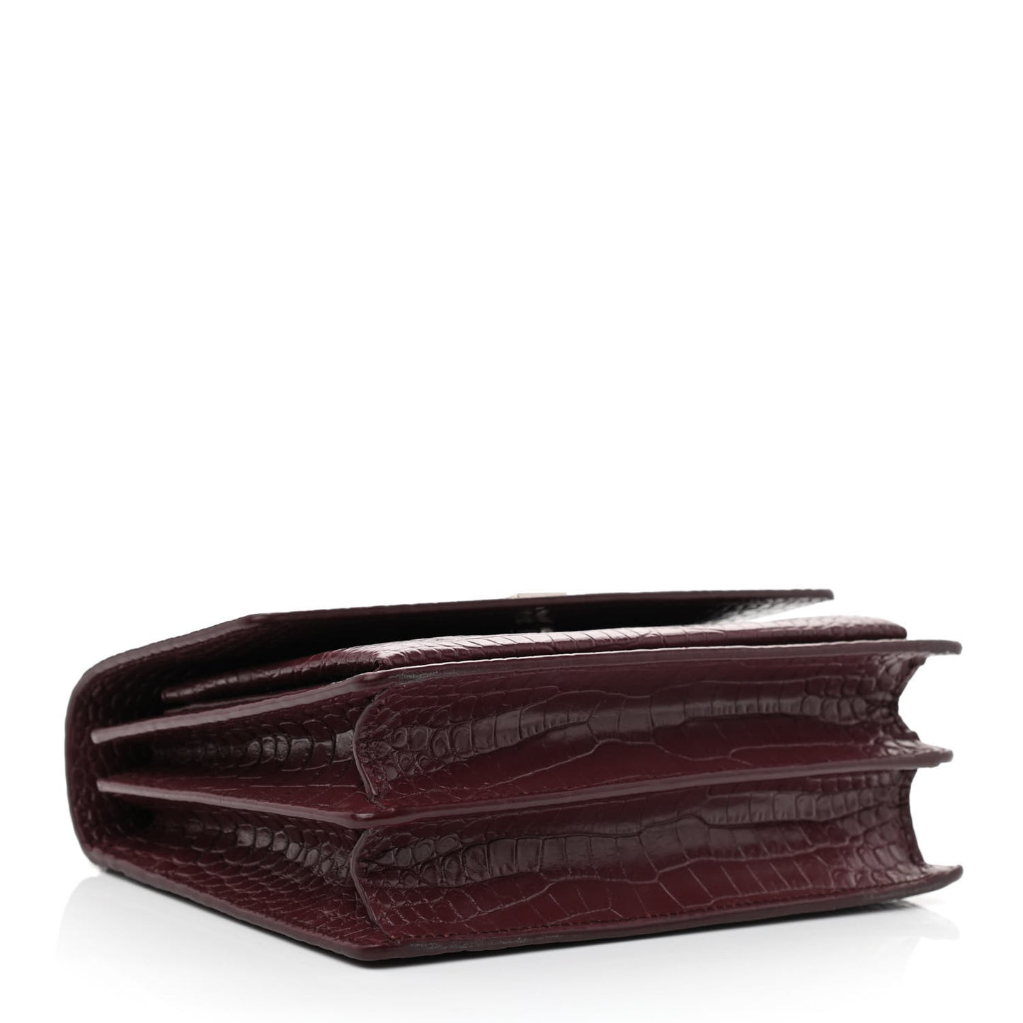 Calfskin Crocodile Embossed Medium Monogram Sunset Rouge Legion