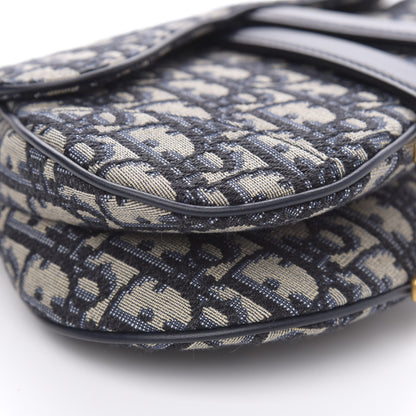 Christian Dior Oblique Mini Saddle Bag Blue 8 of 10