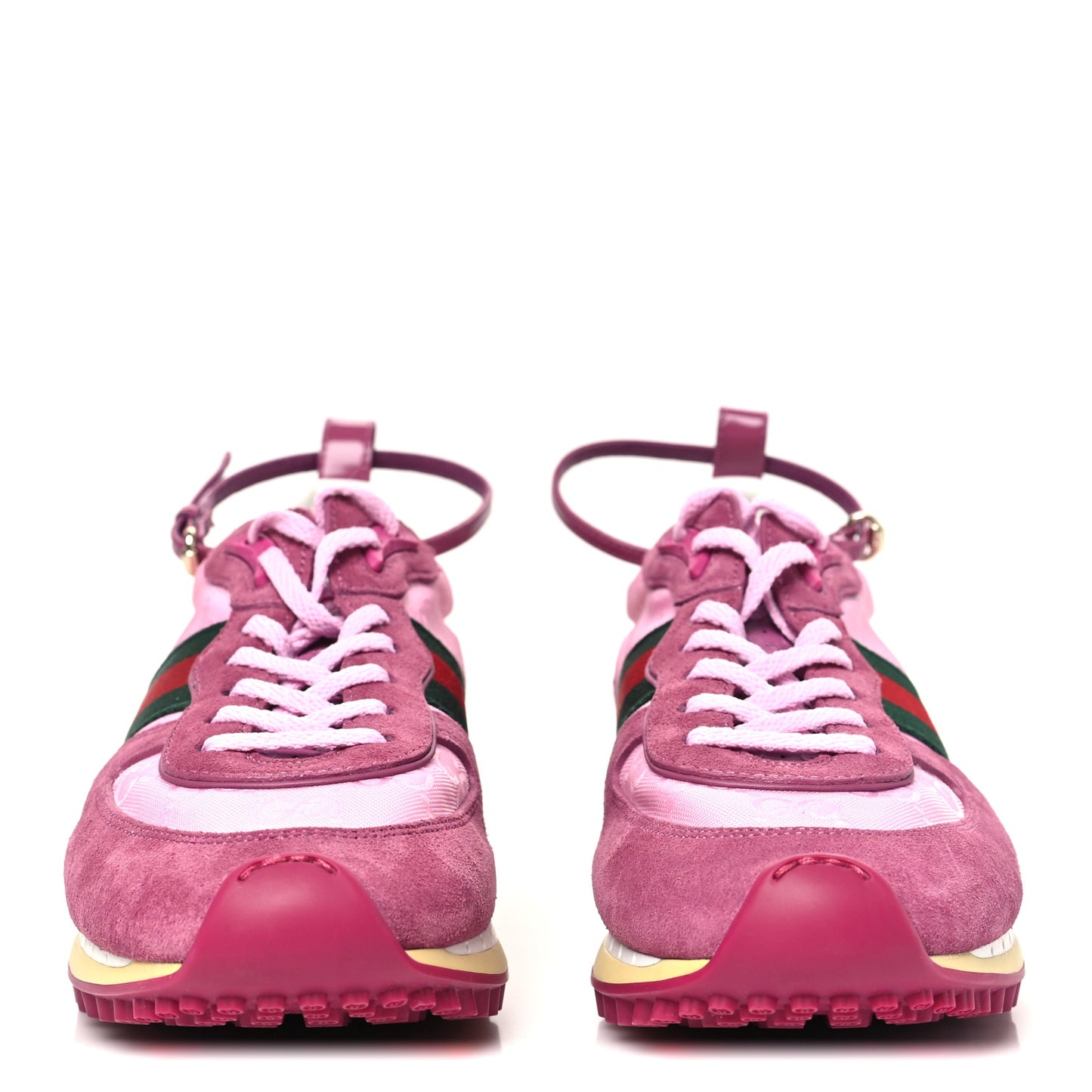 GG Suede Monogram Web Re-Motion Sneakers 39 Dark Pink