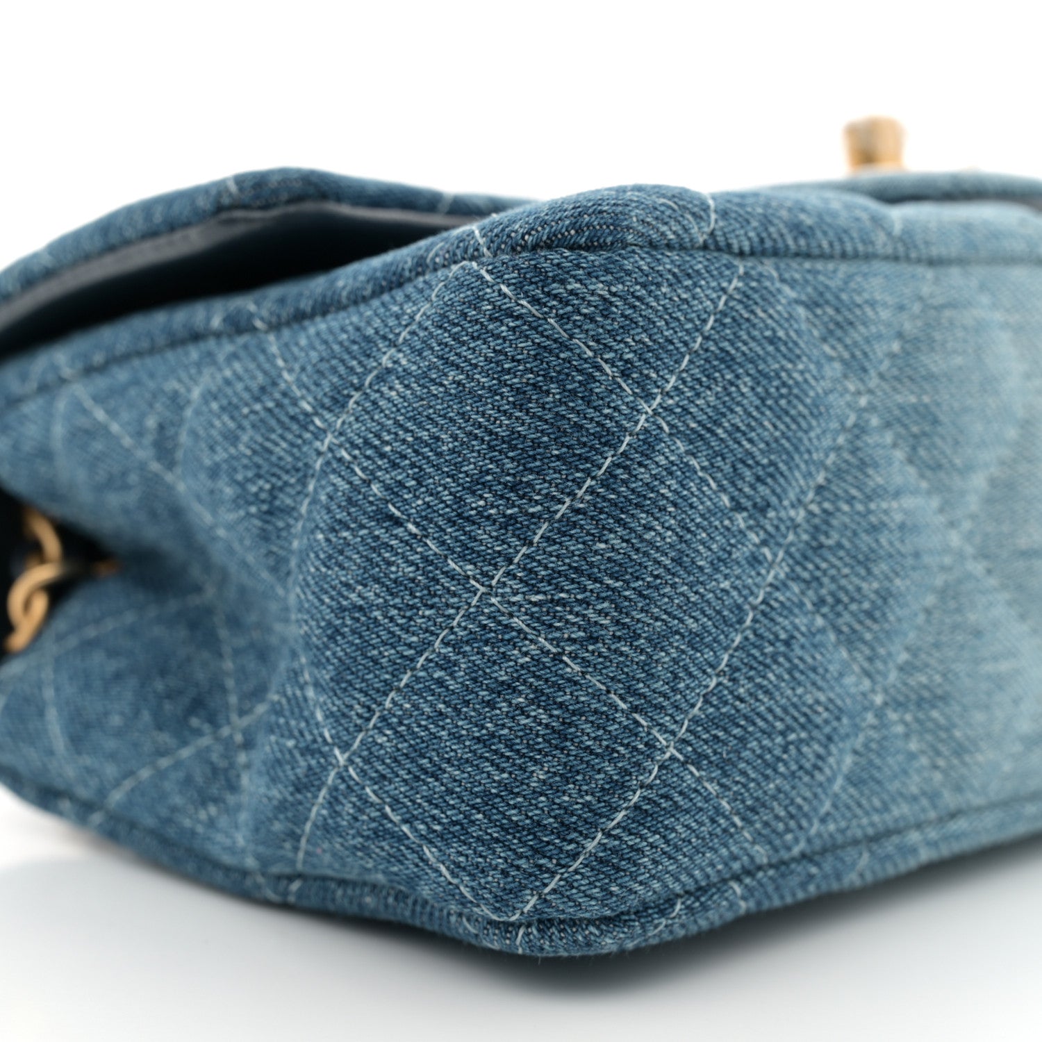 Chanel Washed Denim Quilted Mini Rectangular Flap Blue 9 of 11