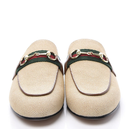 Gucci Canvas Vintage Charlotte Web Princetown Slippers 37 Sand Cuir 2 of 11