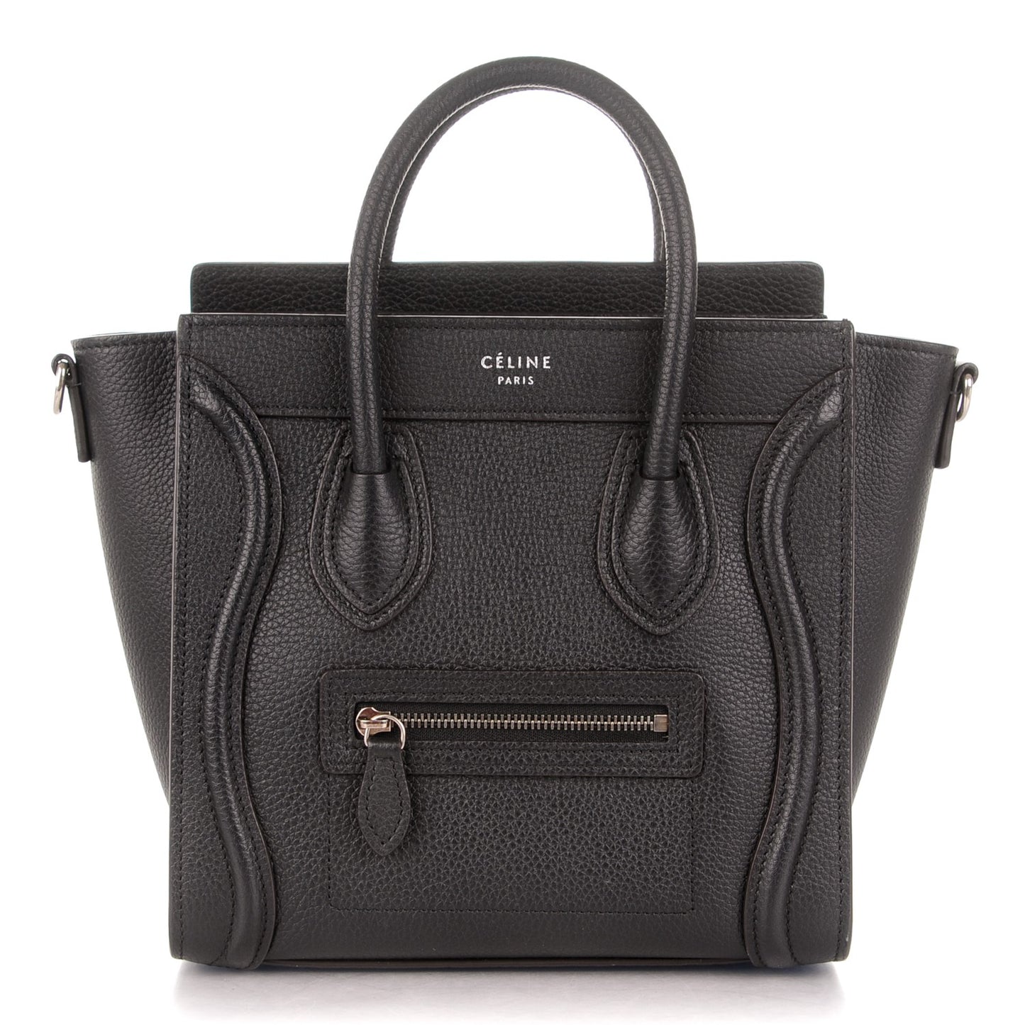 Drummed Calfskin Nano Luggage Black