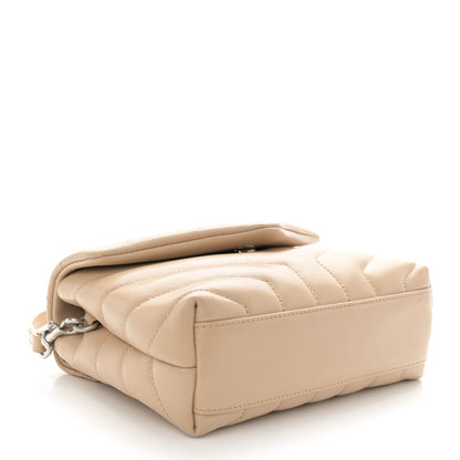 Saint Laurent Calfskin Y Quilted Monogram Toy Loulou Crossbody Bag Nude Powder 4 of 11