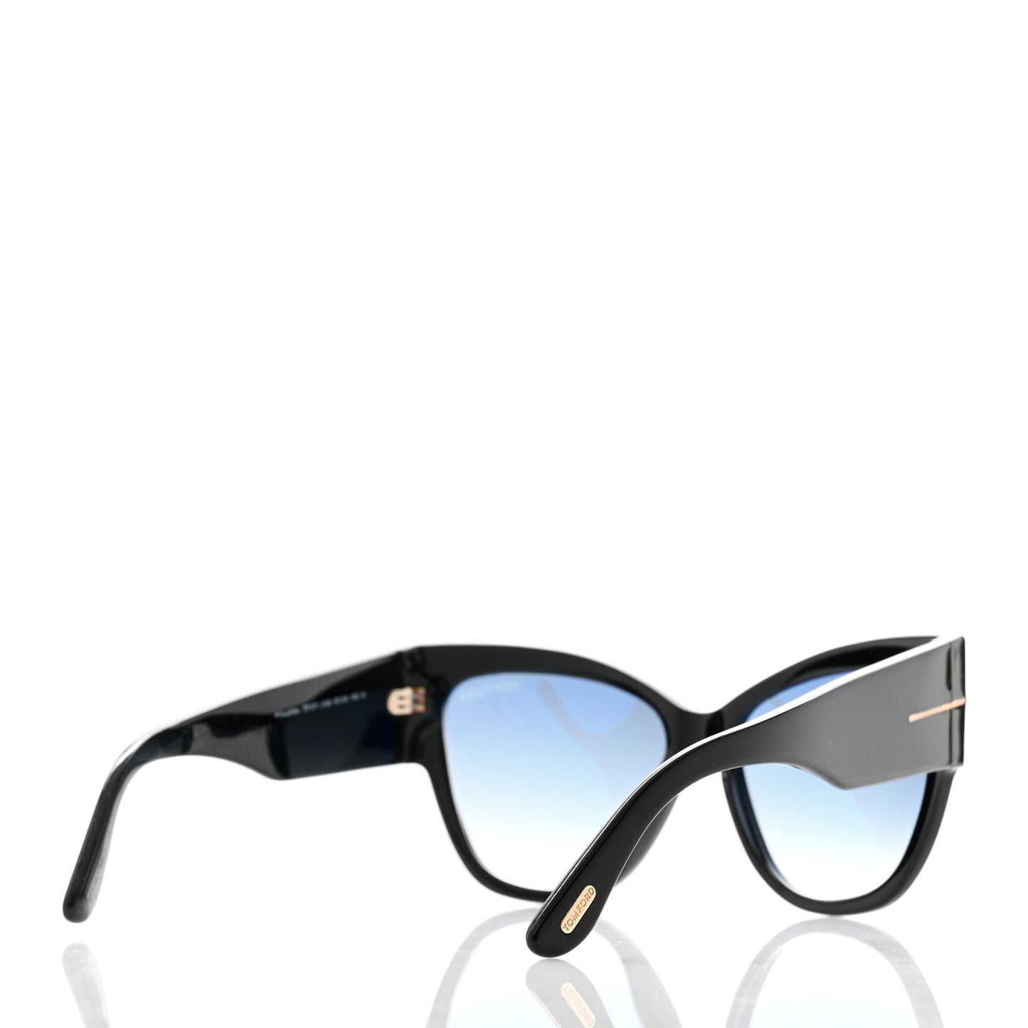Acetate Anoushka Cat Eye Sunglasses TF371 Black